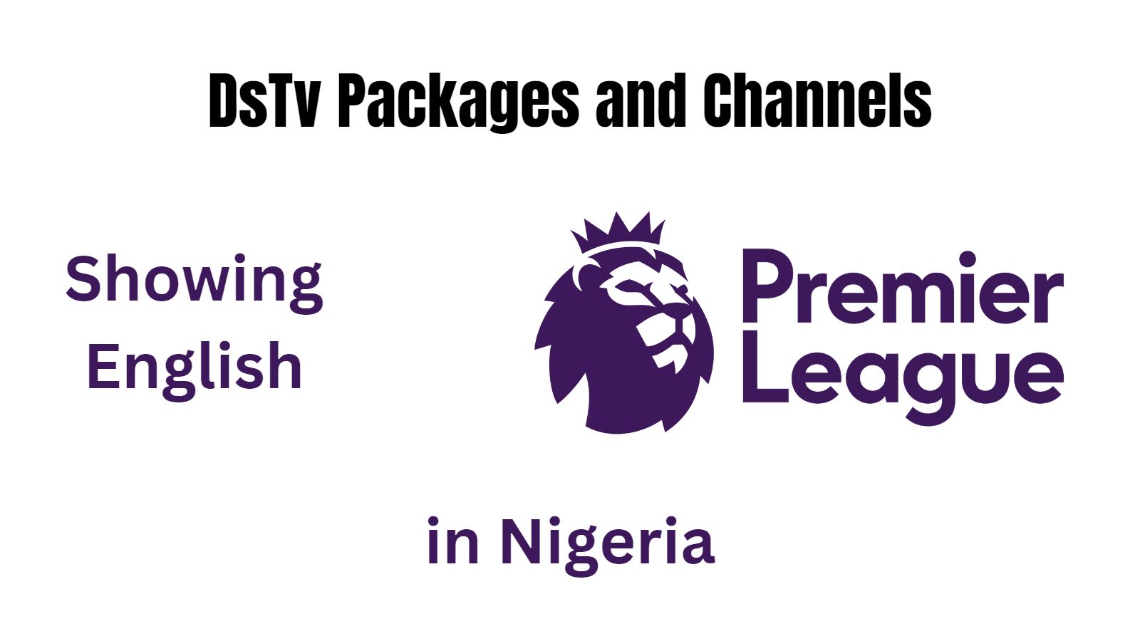 DsTv Packages and Channels showing English Premier League in Nigeria