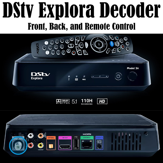 DStv Explora decoder Front and Back