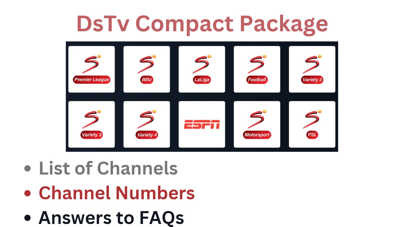 DsTv Compact Channels List in Nigeria