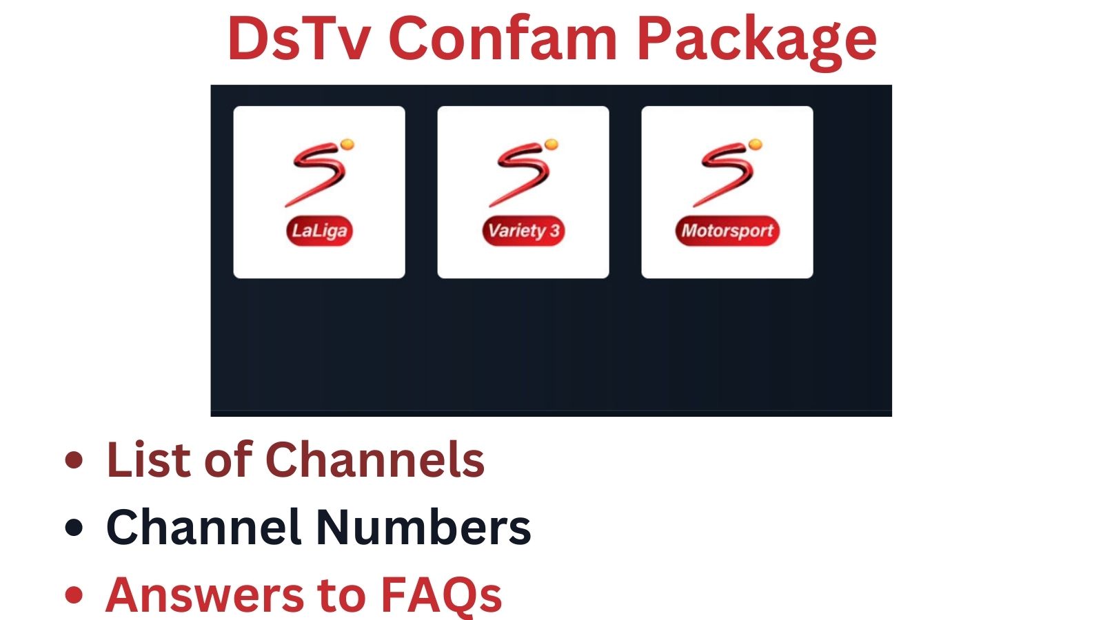 DsTv Confam Channels List in Nigeria