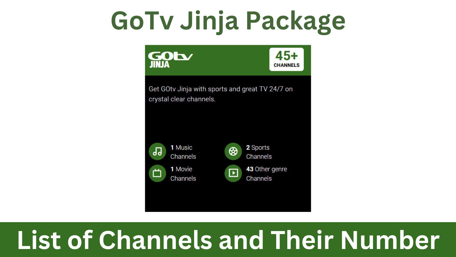 GoTv Jinja Channels List in Nigeria