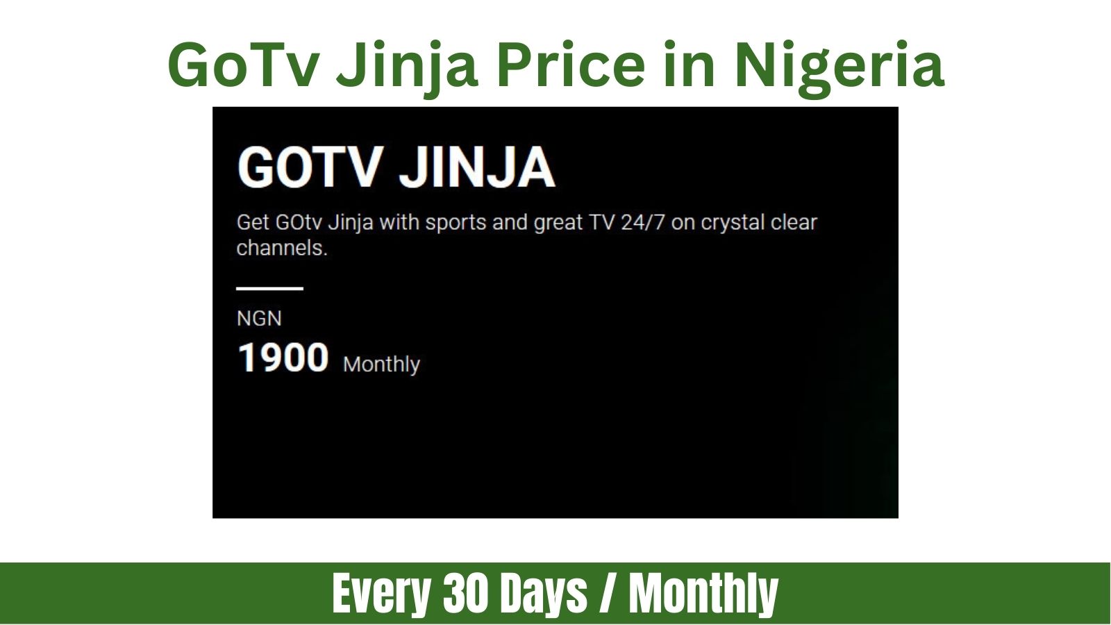 GoTv Jinja Price in Nigeria