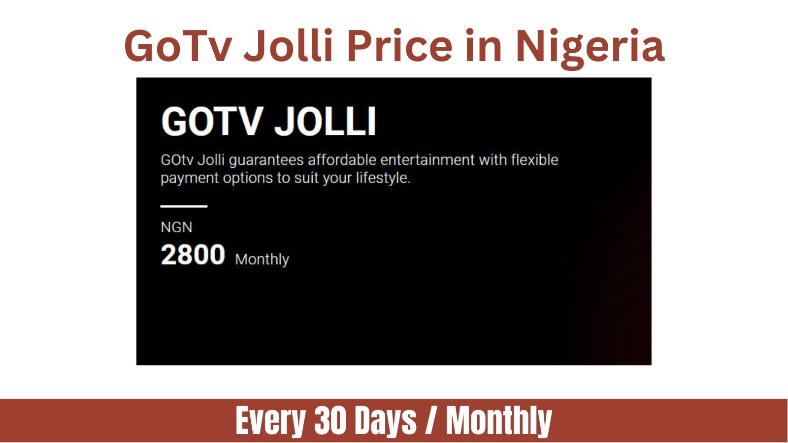 GoTv Jolli Price in Nigeria