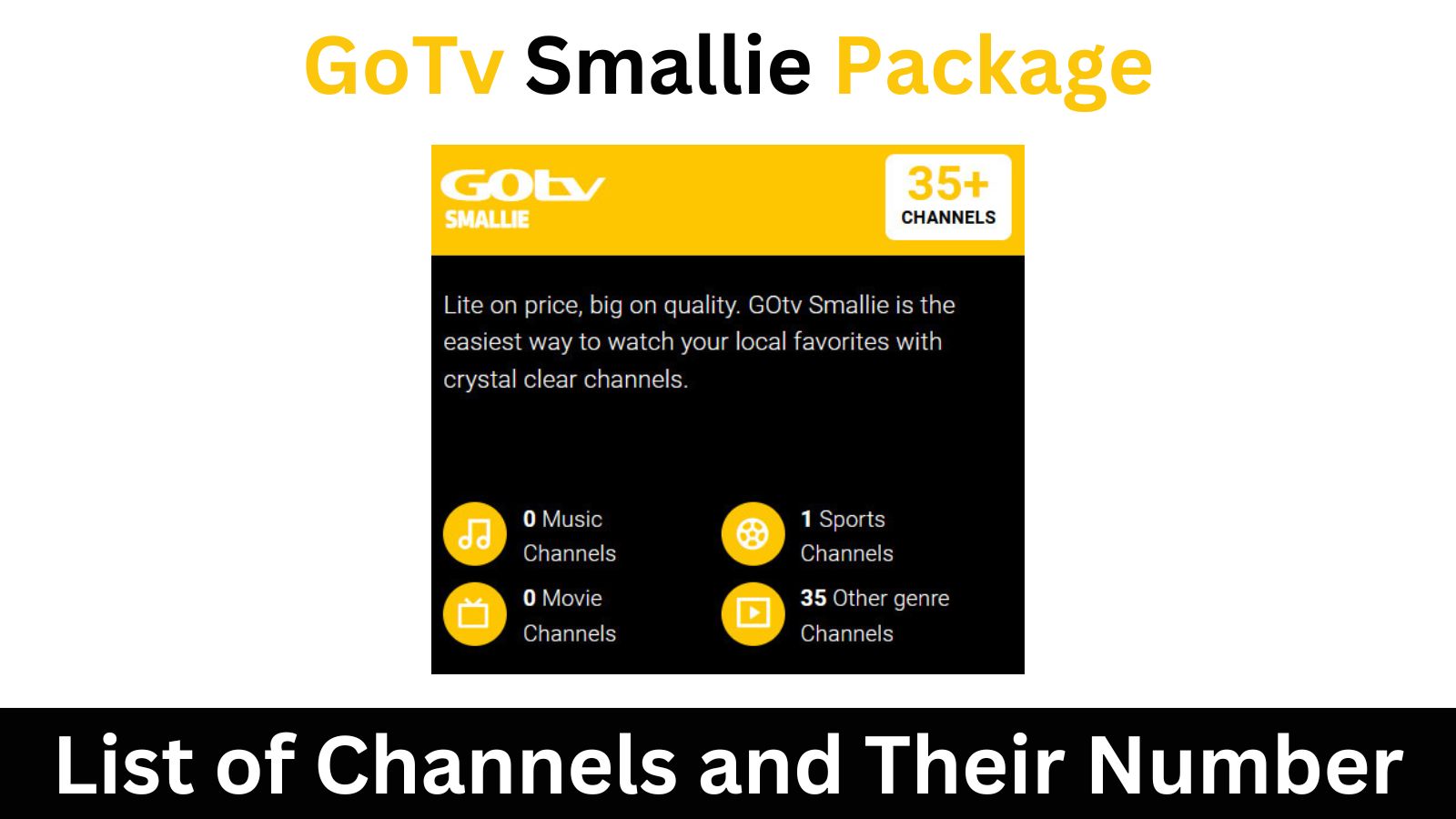 GoTv Smallie Channels List in Nigeria